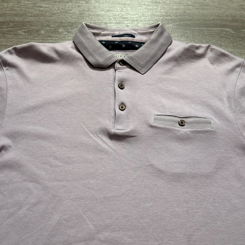 Ted Baker Polo Shirt Mens 4 Purple Short Sleeve Casual Cotton 100% Cotton Adult